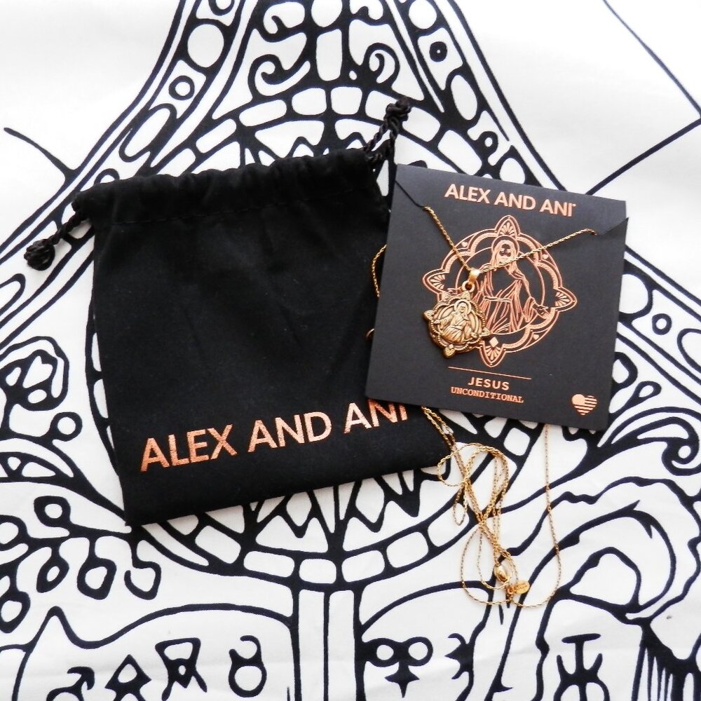 Alex and Ani || Expandable Gold Jesus Charm Necklace